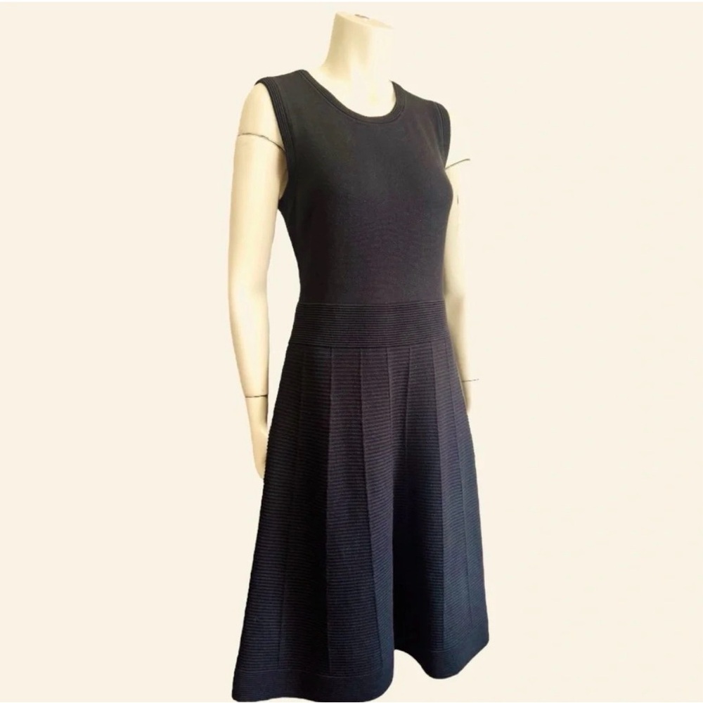 BODEN Ellie black dress ribbed knit sleeveless fit and flare dress womens 10R